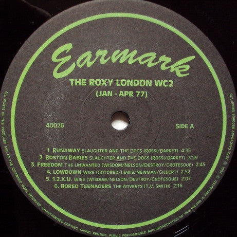 Image of Label Cover of LP - EX/EX - VARIOUS ARTISTS, Roxy, London WC2  (Jan - Apr 77) (Earmark; 40026, UK 2004 Reissue, Textured Sleeve, Inner, 180 Gram Vinyl), ,  - 3026125E