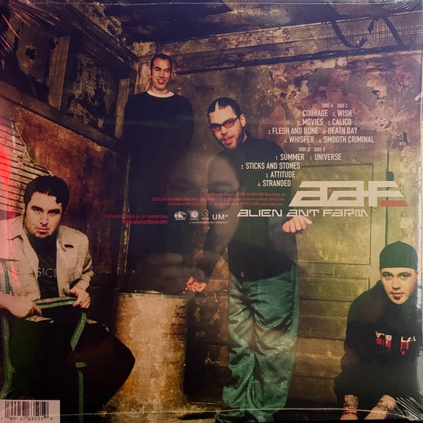 Image of Back Cover of 2xLP - NEW/NEW - ALIEN ANT FARM, ANThology (25th Anniversary) (UMR; 7635059, Europe 2026 Reissue, Black Vinyl), , Celebrating the 25th Anniversary of their landmark album! Finally debuting on 2LP Remastered Vinyl! Featuring the hits "Movies" "Attitude" and the #1 smash "Smooth Criminal"! - 3156072S