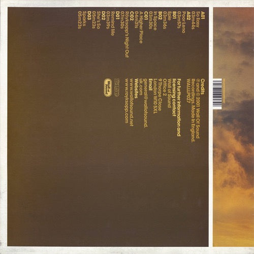 Image of Back Cover of 2xLP - G+/G - R YKSOPP, Melody A.M. (Wall Of Sound; WALLLP027, UK 2001, 2 Inners), Both discs are extensively scuffed and scratchd with heavy hairlines. Playback is generally with occassional light pops and static. Sleeve is wringworn and marked and a small split along the bottom and heavy edge wear.,  - 3016097C