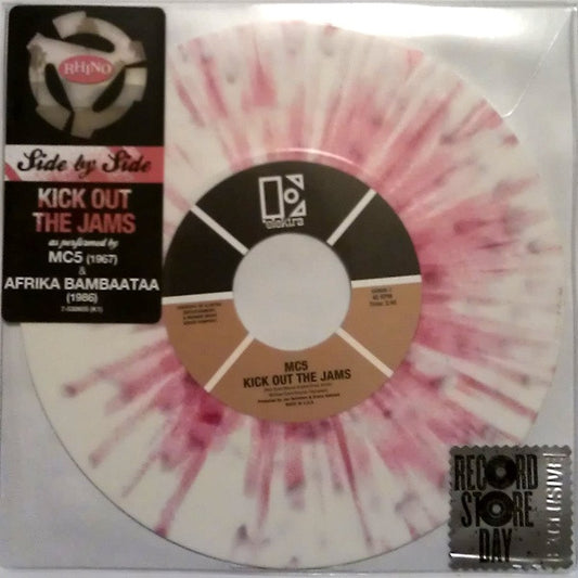 Image of Front Cover of 7" - VG+/VG - MC5/AFRIKA BAMBAATAA, Kick Out The Jams (Rhino; 8122797390, UK 2012, Record Store Day Limited Release 2012 Mutli coloured Vinyl), ,  - 3056062S