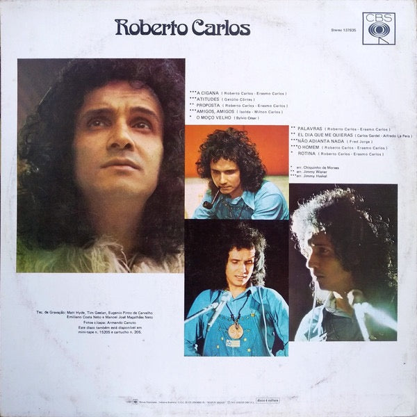 Image of Back Cover of LP - VG/VG - ROBERTO CARLOS, Roberto Carlos (CBS; 137835, Brazil 1970s Reissue), Lower end of VG, light marks and scuffs.,  - 3016104C