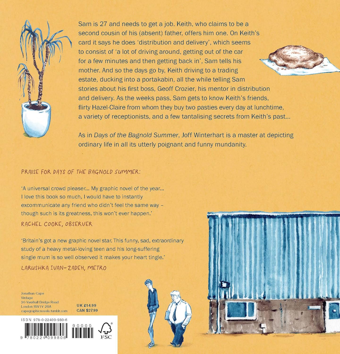 Image of Back Cover of Book - VG+/VG+ - JOFF WINTERHART, Driving Short Distances (Jonathan Cape; , UK 2017, Hardback, 128 pages), ,  - 3056064S