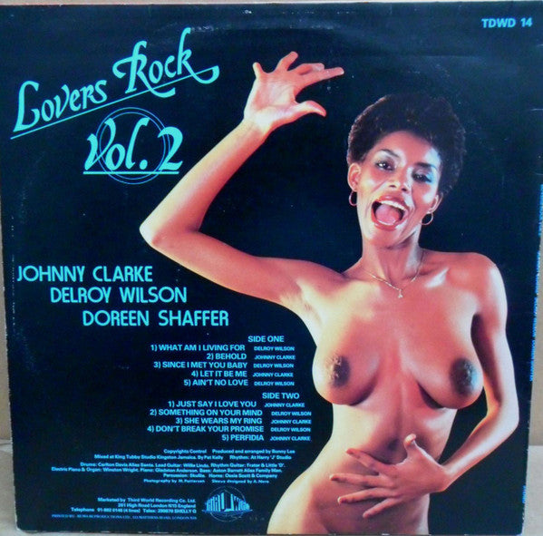 Image of Back Cover of LP - VG/VG - JOHNNY CLARKE, DELROY WILSON, DOREEN SHAFFER, Lovers Rock Vol. 2 (Third World; TDWD 14, UK 1980s), Light scuffs only. SWOC.,  - 3046116S