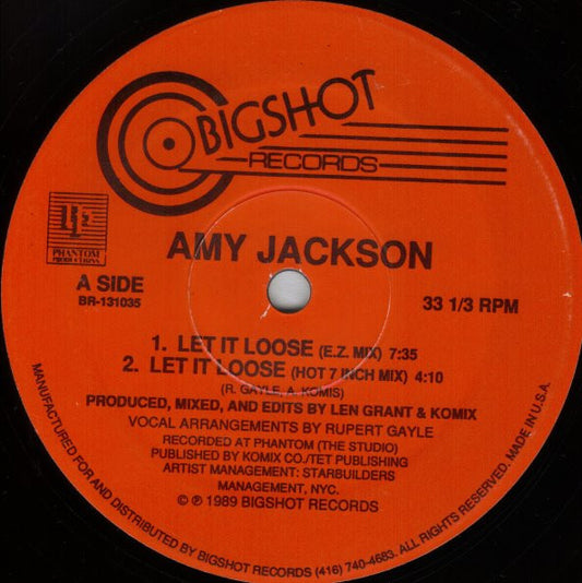 Image of Front Cover of 12" - /VG+ - AMY JACKSON, Let It Loose (Bigshot Records; BR-131035, Canada 1989), ,  - 3046118S