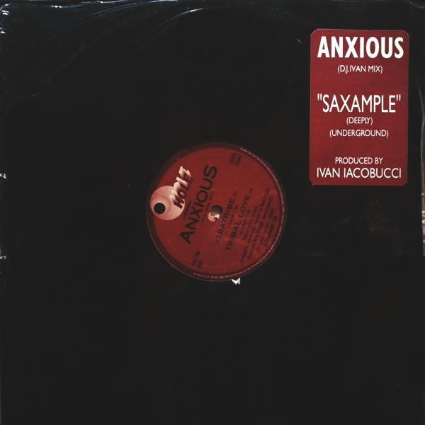 Image of Front Cover of 12" - VG/VG+ - ANXIOUS, Saxample (Hole; 4292, Italy 1992, Stickered Plain Sleeve), Sleeve has warped at the opening,  - 3046125S
