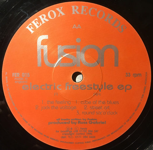 Image of Front Cover of 12" - /VG+ - FUSION, Electric Freestyle EP (Ferox Records; FER 015, UK 1995), ,  - 3046159S