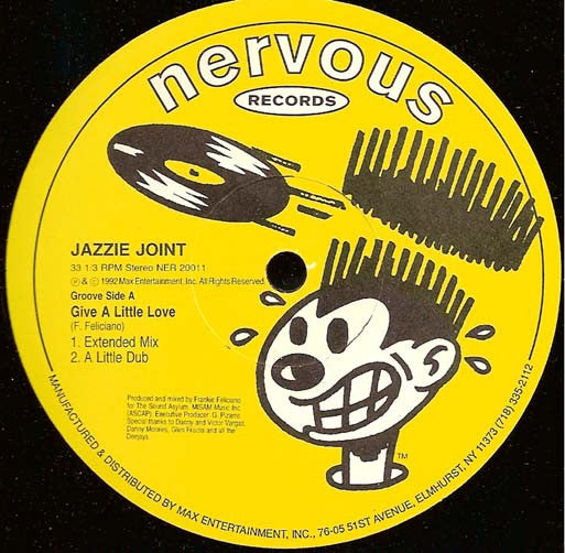 Image of Front Cover of 12" - /VG+ - JAZZIE JOINT, Give A Little Love (Nervous Records ; NER 20011, US 1992), ,  - 3046160S