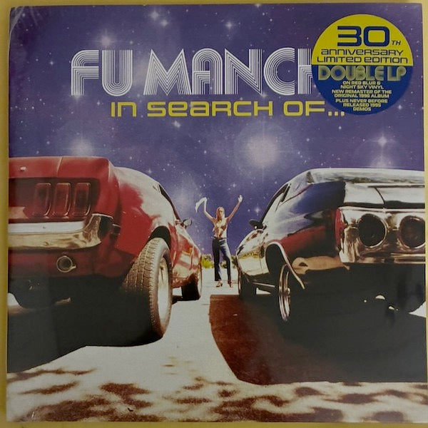 Image of Front Cover of 2xLP - NEW/NEW - FU MANCHU, In Search Of . 30th Anniversary Edition (At The Dojo; ATD031CR, UK 2026 Reissue, Gatefold, 2 Inners, Red Blue Vinyl & Custom Night Sky Vinyl), , To celebrate the 30th Anniversary of the band s 3rd album and major label debut from 27 February, 1996, the band is releasing In Search Of...30th Anniversary Edition. Recorded at Grandmaster Studios in Hollywood, California by the band and Brian Jenkins (KYUSS, SCREAMING TREES), "In Search Of " is considered a cla