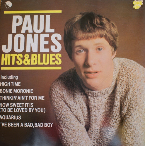 Image of Front Cover of LP - VG+/VG+ - PAUL JONES, Hits & Blues (One-Up; OU 2231, UK 1980, White Label, Foldover Proof Sleeve), Signed on Inner Sleeve and Also on Dated Card - 24 April 1989,  - 3026077E