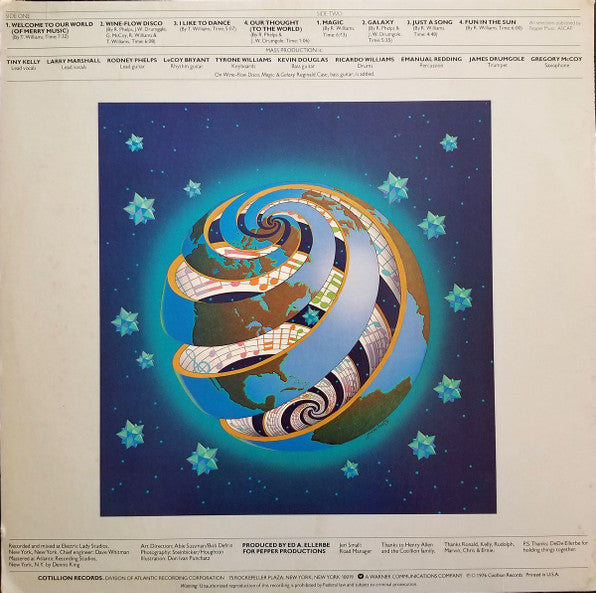 Image of Back Cover of LP - VG/VG - MASS PRODUCTION, Welcome To Our World (Cotillion; SD 9910, US 1976), Ring Wear,  - 3046174S