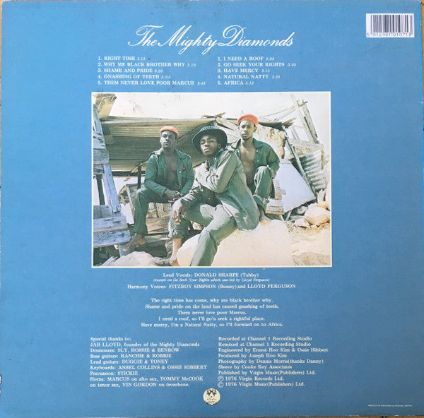 Image of Back Cover of LP - VG/VG+ - THE MIGHTY DIAMONDS, Right Time (Virgin; OVED 107, UK ), ,  - 3046166S