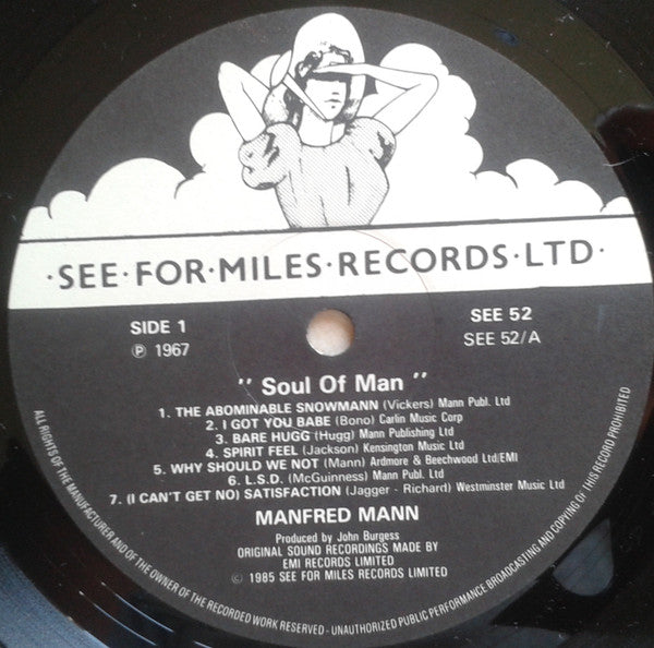 Image of Label Cover of LP - VG+/VG+ - MANFRED MANN, Soul of Mann (HMV; CLP3594, UK 1967, Mono), ,  - 3026082E