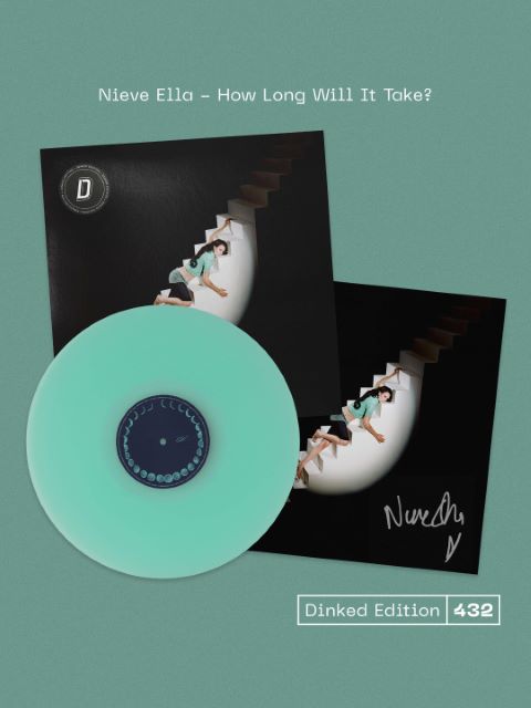 Image of Front Cover of LP - NEW/NEW - NIEVE ELLA, How Long Will It Take? - Dinked Edition (Artist Theory; AT-717-1, UK 2026, Alternative Sleeve Artwork, Signed Art Print, Dinked No. 432, Turquoise Vinyl, Limited Pressing of 400), , Nieve’s potent indie-rock confessionals, seamlessly melded with 90’s guitar ambience, continue to resonate with her hyper-engaged fan base. She is now poised to continue her impressive rise in 2026 with a bold new look and sound. 2026; the year of Nieve. - 9408443C