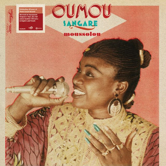 Image of Front Cover of LP - NEW/NEW - OUMOU SANGARÉ, Moussolou (BMG; 964236471, UK 2026 Reissue, Inner, 140g  Transparent Turquoise Vinyl), , This release is part of the World Circuit 40th Anniversary colour series. Moussolou is the debut album by Malian singer Oumou Sangaré, recorded in 1989 and released in 1991. The title means ""Women"" in Bambara, signalling the album's central theme from the outset. Many of the songs draw on Sangaré's own experiences as a woman in a male-dominated society that continu