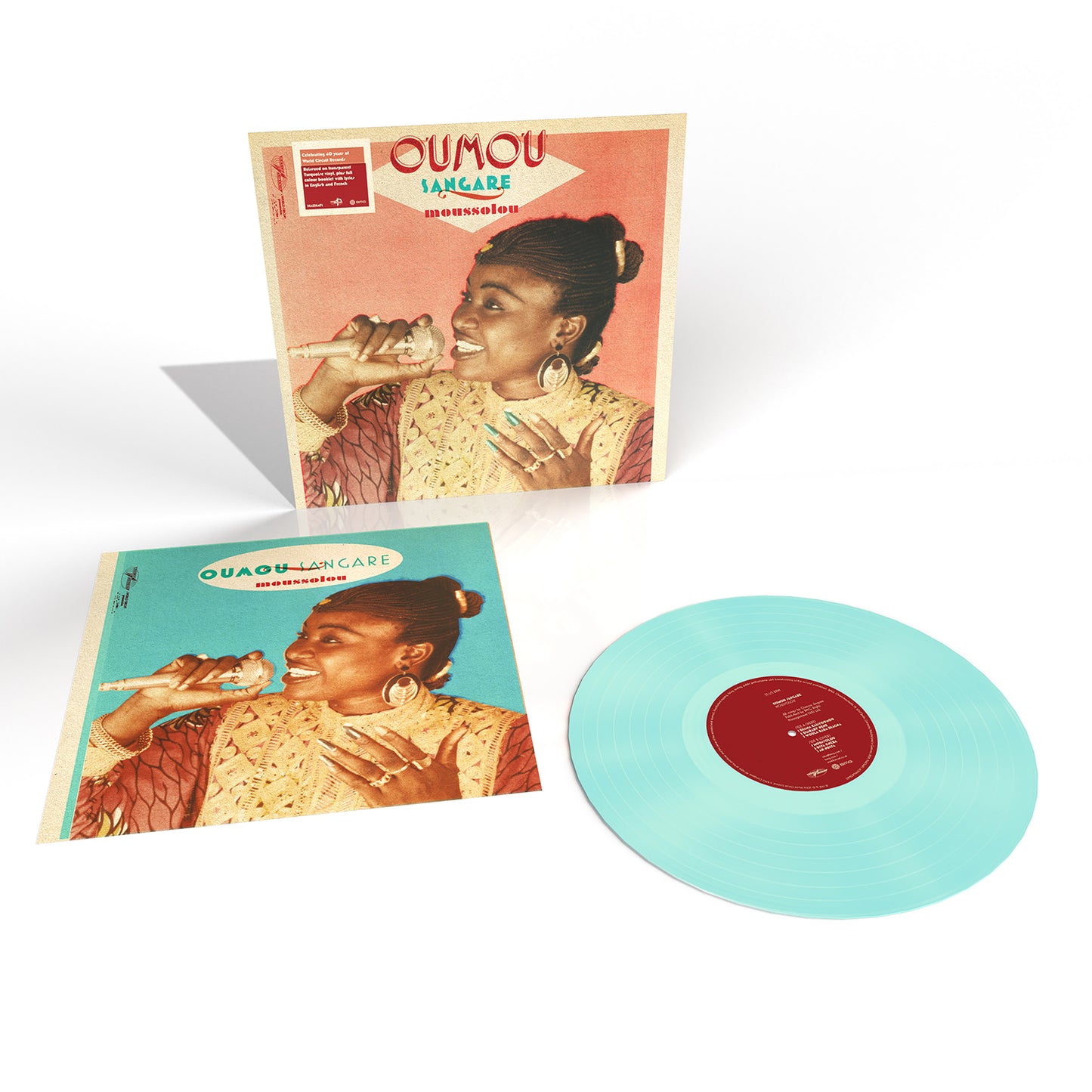 Image of Back Cover of LP - NEW/NEW - OUMOU SANGARÉ, Moussolou (BMG; 964236471, UK 2026 Reissue, Inner, 140g  Transparent Turquoise Vinyl), , This release is part of the World Circuit 40th Anniversary colour series. Moussolou is the debut album by Malian singer Oumou Sangaré, recorded in 1989 and released in 1991. The title means ""Women"" in Bambara, signalling the album's central theme from the outset. Many of the songs draw on Sangaré's own experiences as a woman in a male-dominated society that continue