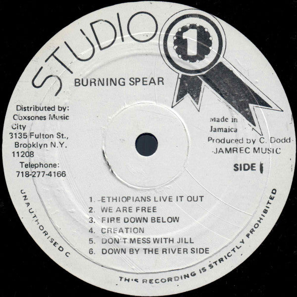 Image of Label Cover of LP - VG/VG+ - BURNING SPEAR, Burning Spear (Studio One; SO LP 0150, Jamaica 1980s Reissue), Edgewear on sleeve.,  - 3026222E
