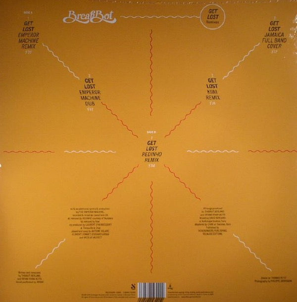 Image of Back Cover of LP - NEW/NEW - BREAKBOT, Get Lost (Remixes) (Ed Banger Records; ED093, Europe 2016, 33   RPM, Limited Edition, Clear Vinyl), , Breakbot's "Get Lost" gets the remix treatment on this Ed Banger 12", with The Emperor Machine, Redinho and Kiwi putting their own spin on the track, plus a cover from Jamaica Full Band. - 3036070E