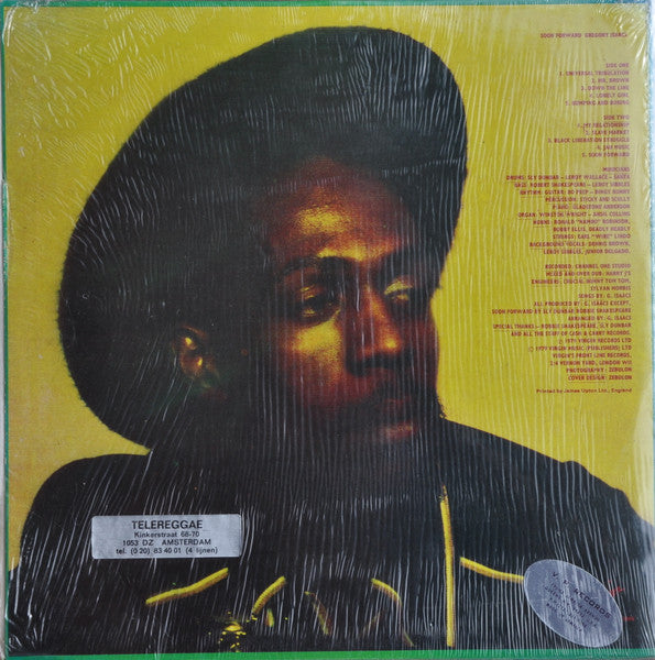 Image of Back Cover of LP - VG/G+ - GREGORY ISAACS, Soon Forward (African Museum; none, Jamaica 1970s), Marked on either side, but plays without pops or skipping. Has surface noise throughout.,  - 3046212S
