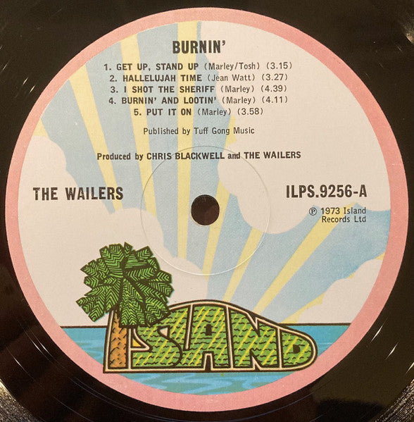 Image of Label Cover of LP - VG+/G+ - THE WAILERS, Burnin' (Island Records; ILPS 9256, UK 1973, NOT-Gatefold Sleeve), ,  - 3016295C