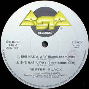 Image of Label Cover of 12" - G+/VG - MISTER BLACK, She Has A Way (Asia Records; ARD 1031, Italy 1989), Some marks on either side of record. WOL with seam split at spine,  - 3046214S