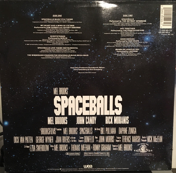 Image of Back Cover of LP - VG/VG+ - VARIOUS, Spaceballs (The Soundtrack) (Wea; 255 193-1, Germany 1987, Stereo), Corner Bend, Stickered Sleeve,  - 3046249S