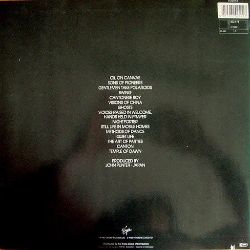 Image of Back Cover of 2xLP - VG/VG - JAPAN, Oil On Canvas (Virgin; VD 2513, Europe 1988 Reissue, Gatefold), Strong VG - just one light scratch on track B4, sticker damage lower back cover, small promo notch bottom edge,  - 3046217S