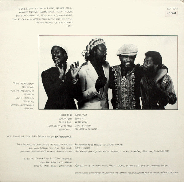 Image of Back Cover of LP - VG+/EX - EXPERIENCE, Oh! What A Feeling (Experience Records Ltd.; EXP 19943, Germany 1982), ,  - 3046205S