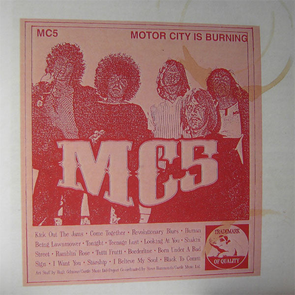 Image of Front Cover of 2xLP - VG+/VG+ - MC5, Motor City Is Burning (Earmark; 40001, Italy 1999, Gatefold in Stickered Clear Plastic Cover, 2 Inners, 180 Gram Vinyl), ,  - 3046234S