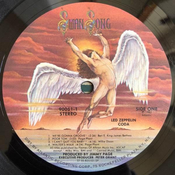 Image of Label Cover of LP - VG/VG+ - LED ZEPPELIN, Coda (Swan Song; 7 90051-1, US 1982, Embossed Gatefold Sleeve, Inner, Specialty Pressing), Promo notch cut top edge,  - 3046239S
