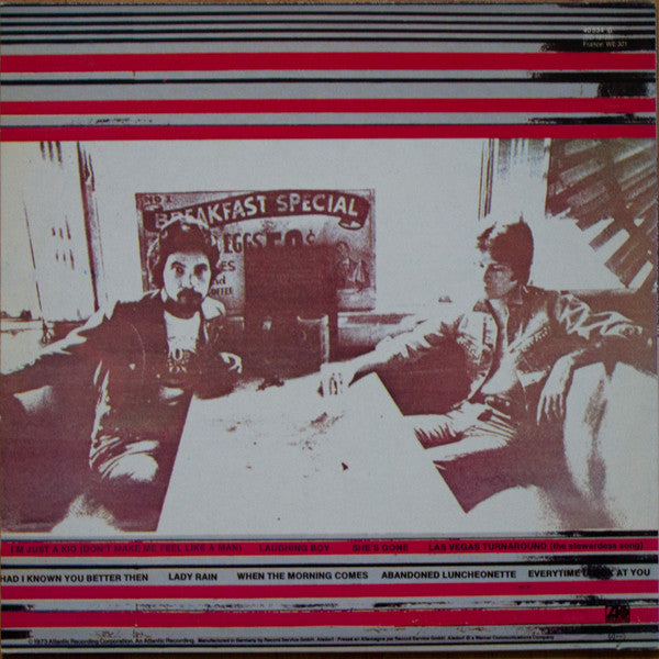 Image of Back Cover of LP - VG/VG+ - DARYL HALL & JOHN OATES, Abandoned Luncheonette (Atlantic; K 40 534, Europe 1980s Reissue, Embossed "W" ), Sticker damage, Midprice! sticker,  - 3046284S