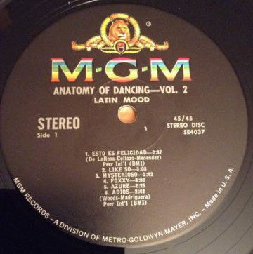 Image of Label Cover of LP - VG/VG - VARIOUS, Anatomy Of Dancing Vol. 2 - The Latin Mood (MGM Records; SE 4037, US 1962, Pasteback Sleeve), Strong VG,  - 3046156S