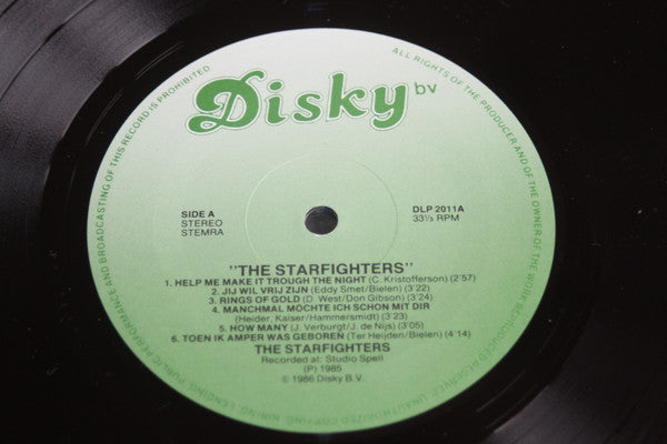 Image of Label Cover of LP - VG/VG+ - THE STARFIGHTERS, The Starfighters (Disky; DLP2011, Netherlands 1985), A couple scuffs on front cover, otherwise strong VG. Disc is pristine.,  - 3046157S