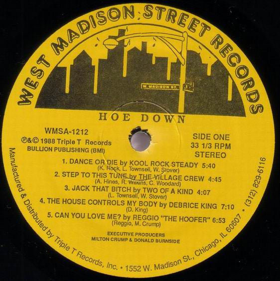 Image of Label Cover of LP - VG+/G+ - VARIOUS, Hoe-Down (West Madison Street Records; WMSA-1212, US 1988), Vinyl in strong G+, surface marks only, plays VG/VG+. Sleeve in opened shrinkwrap.,  - 3046310S
