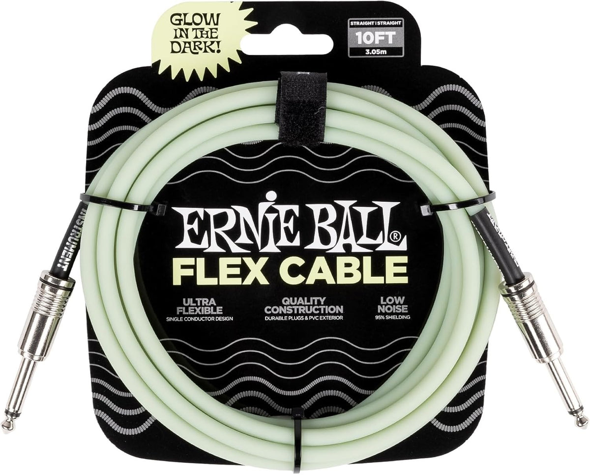 Image of Front Cover of Accessories - NEW/NEW - ERNIE BALL, FLEX INSTRUMENT CABLE STRT/STRT 10FT - GLOW IN THE DARK (, US ), ,  - 3016365C