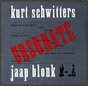 Image of Front Cover of LP - VG/VG+ - KURT SCHWITTERS - JAAP BLONK, Ursonate (BV Haast Records; BVHAAST 063, Netherlands 1986, Booklet), Very minor edge wear on sleeve corners,  - 3046321S