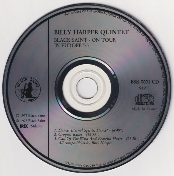 Image of Label Cover of CD - VG/VG+ - BILLY HARPER, Black Saint (Black Saint; BSR 0001 CD, Italy ), ,  - 3056167S