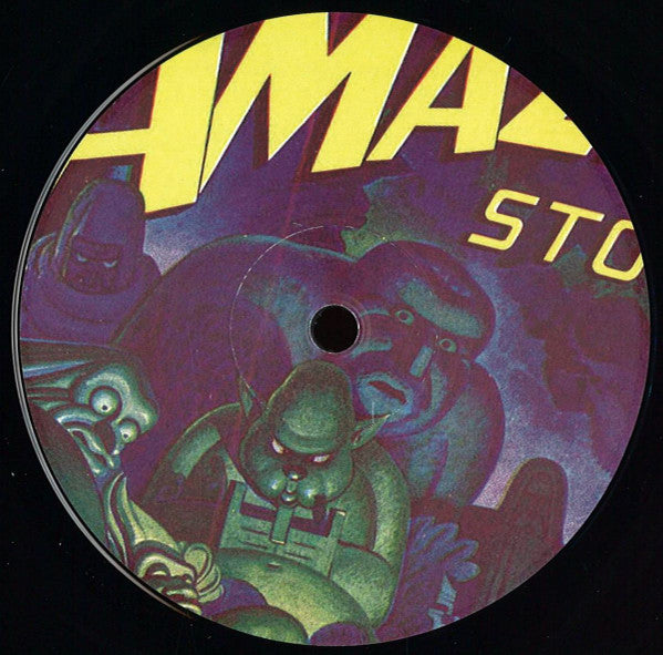 Image of Back Cover of 12" - /VG - VARIOUS, The Shaver Mystery (Amazing stories; AMZS001, Germany 2017), Light Marks only., A1 Riccardo - LowearthA2 Saverio Celestri - As a BatA3 Riccardo - Theme amzsB1 Filippo Bena - Artic Jam B2 Da Hommers - Run n Hide - 3026249E