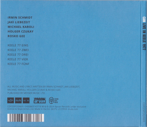 Image of Back Cover of CD - EX/VG+ - CAN, Live In Keele 1977 (Future Days Music; CDFDSPOON69, UK 2024, Gatefold, Booklet), ,  - 3036186E