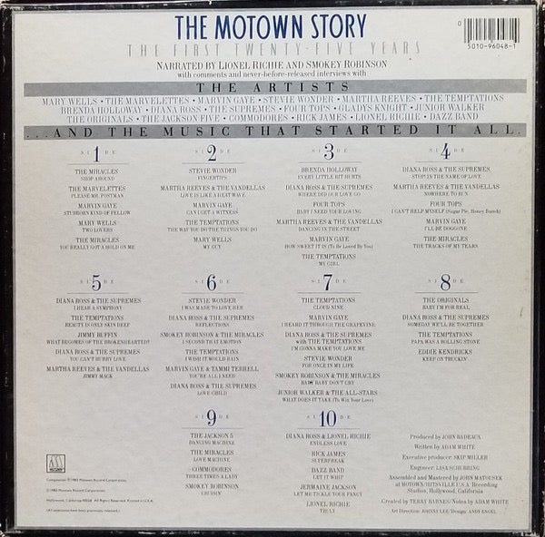 Image of Back Cover of 5xLP - VG/VG - VARIOUS, The Motown Story: The First Twenty-Five Years (Motown; 6048ML5, US 1983, Box Set, 5 Inners & Insert), Solid copy!,  - 3016393C