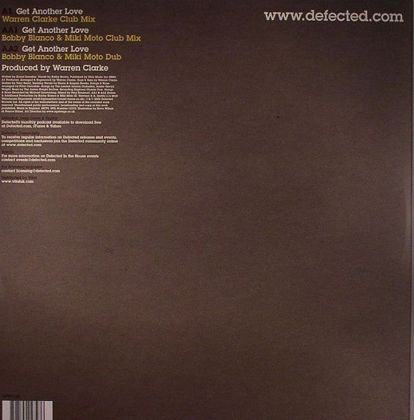 Image of Back Cover of 12" - VG+/VG+ - KATHY BROWN, Get Another Love (Defected; DFTD136, UK 2006, Picture Sleeve), ,  - 3016353C