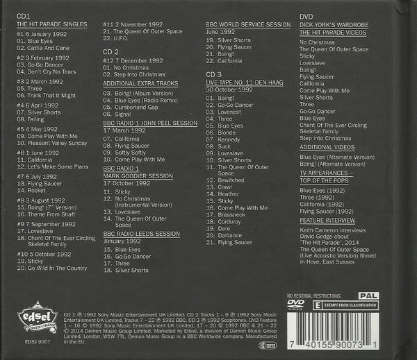Image of Back Cover of 4xCD - VG+/VG+ - THEWEDDINGPRESENT, The Hit Parade (Edsel Records; EDSJ 9007, Europe 2014, Book Sleeve, Booklet, 3CDs. 1DVD), ,  - 3036175E