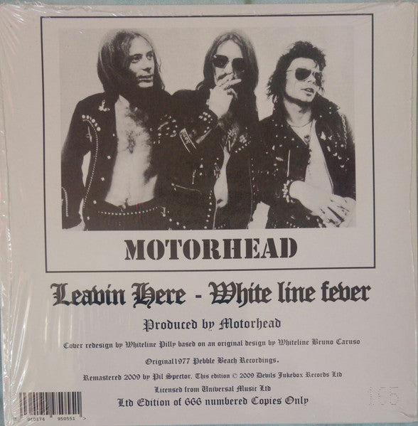 Image of Back Cover of 7" - VG+/VG - MOTORHEAD, England (Devils Jukebox Records; DJB 9, UK 2009 Reissue, White Vinyl, Limited to 666 Copies, Numbered), Strong VG, light marks only. No. 380,  - 3056174S