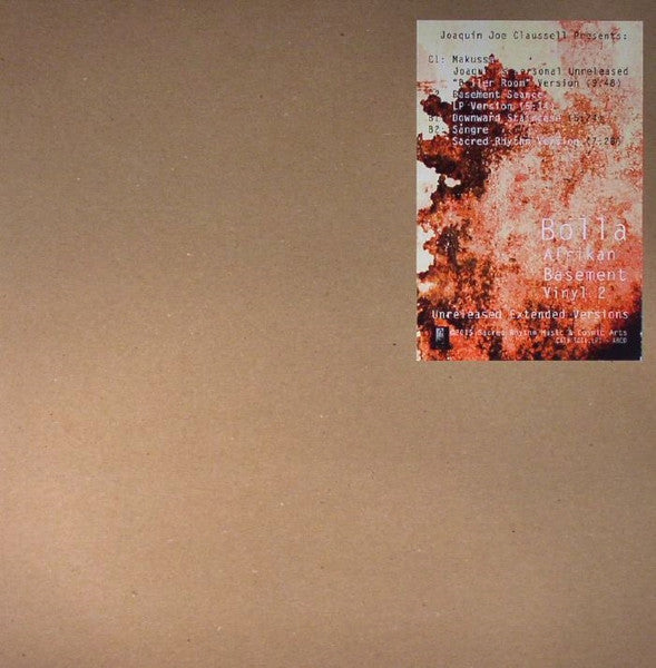 Image of Front Cover of 12" - VG+/VG - BOLLA / AFRIKAN BASEMENT, Makussa (Vinyl 2 - Unreleased Extended Versions) (Sacred Rhythm Music; SOIL.LP1 - ABCD, US 2016), Strong VG, only a handful of light hairlines., Joaquin Joe Claussell - 3026284E