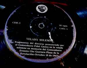 Image of Label Cover of LP - VG/VG+ - FIDEL CASTRO, Discurso Del Comandante Fidel Castro En La Velada Solemne (Comit  de Defensa de la Revoluci n; CDR-5, Cuba 1967), Light edge & ring wear, corner crease,  - 3146001S