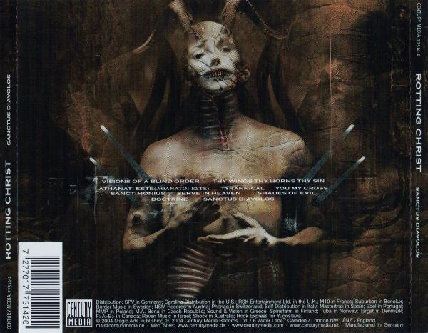 Image of Back Cover of LP - VG/VG+ - ROTTING CHRIST, Sanctus Diavolos (Century Media; 77514-2, Europe 2004), ,  - 3156006S