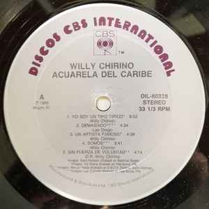 Image of Label Cover of LP - VG/VG - WILLY CHIRINO, Acuarela Del Caribe (CBS Discos International ; DIL-80228, US 1989, Picture Sleeve), light wear to sleeve. strong VG,  - 3146037S