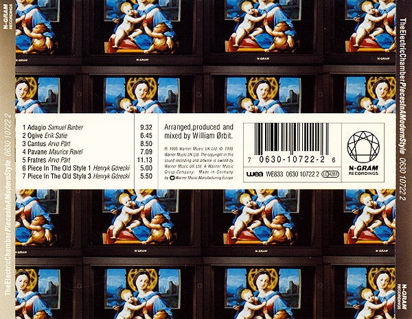 Image of Back Cover of CD - VG+/EX - THE ELECTRIC CHAMBER, Pieces In A Modern Style (N-GRAM Recordings; 0630 10722 2, UK & Europe 1995, William Orbit), Promo sticker on rear case.,  - 3116021C