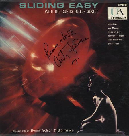 Image of Front Cover of LP - VG+/VG+ - THE CURTIS FULLER SEXTET, Sliding Easy (United Artists Records; UAL 4041, US 1959, Promotion Copy, Promo Stamp on Rear Sleeve), ,  - 3126038E