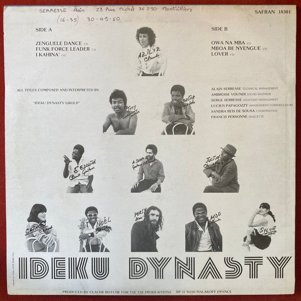 Image of Back Cover of LP - VG/VG - IDEKU DYNASTY, Ideku Dynasty (Safran; 18301, France 1981), ,  - 3126017E