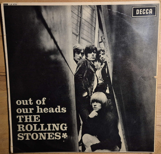 Image of Front Cover of LP - G+/VG - THE ROLLING STONES, Out Of Our Heads (Decca; LK 4733, UK 1965, Mono. Rear sleeve misprint - '965' instead of '1965'. Clout & Baker sleeve.), Light hairlines on the record. Sleeve has ringwear, name written on rear, creases.,  - 3126020E